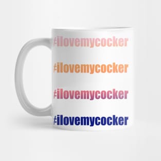 #Ilovemycocker I love my cocker spaniel in red and purple gradient Mug